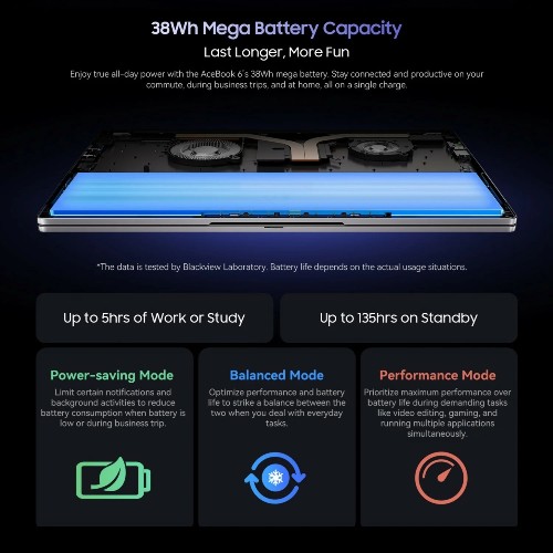 ΗΛΕΚΤΡΟΝΙΚΟΣ ΥΠΟΛΟΓΙΣΤΗΣ ΦΟΡΗΤΟΣ BLACKVIEW ACEBOOK 6 15.6" IPS (INTEL-N150/16GB/256GB SSD/W11H)